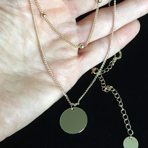 Double Layered Gold Tone Necklace - Picture 6 of 9